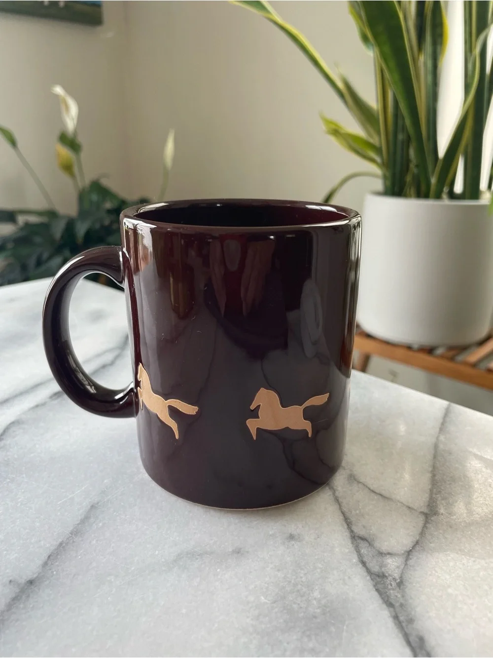 Vintage Waechtersbach Running Horse Coffee Mug, Made in Spain, Retro Equestrian